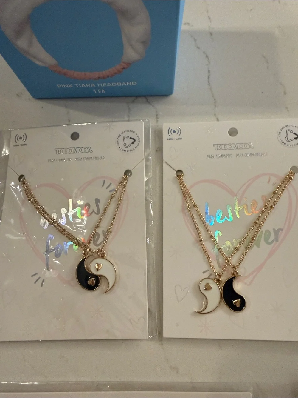 Assorted Pink & Blue Girls' Jewelry Set (Bracelets, Necklaces, Earrings)